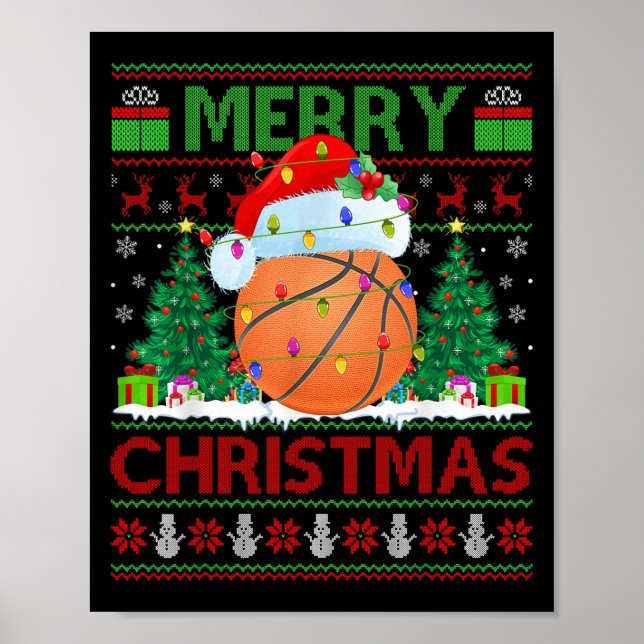 Affiche Basketball Ugly Christmas Sweater Srts Player Ligh (Devant)
