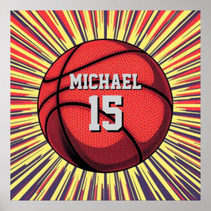 Affiche Basketball Votre Nom Pop Art