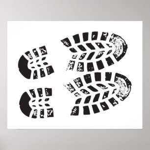 Affiche Baskets Noir & Blanc Empreinte