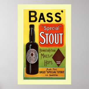 Affiche Bass Stout Bière Vintage Publicité