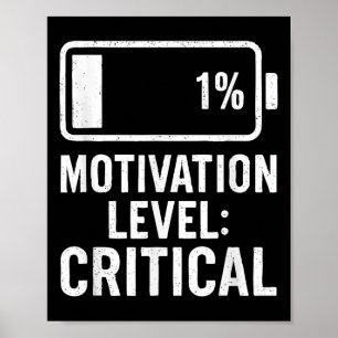 Affiche Basse Batterie Drôle Motivation Niveau critique