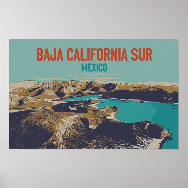 Affiche Basse Californie Sur lanscape, Mexique Carte posta (Devant)