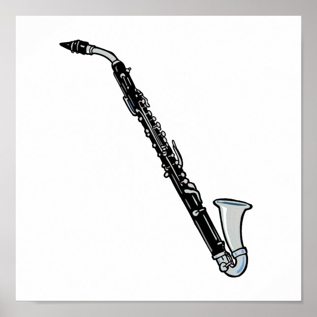 Affiche Basse Clarinet Graphisme, juste le Clarinet (Devant)