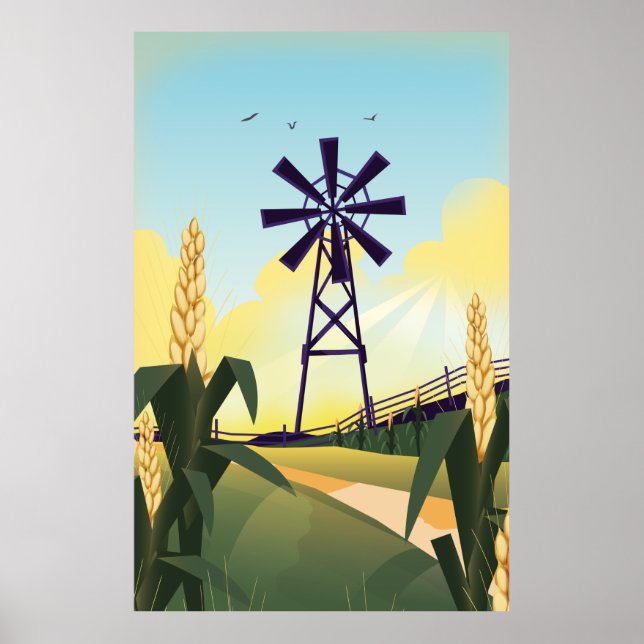 Affiche Basse-cour et moulin à vent (Devant)