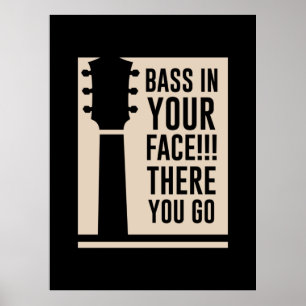 Affiche Basse de musique de guitare dans votre visage