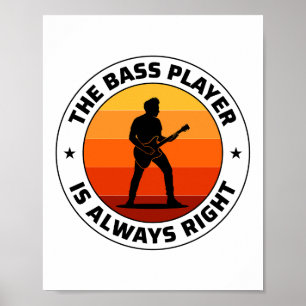 Affiche Basse Guitare Lecteur Musique Musicien Baid Retro