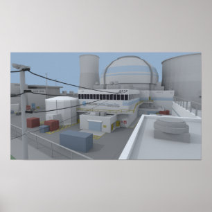 Affiche Basse poly arme nucléaire de CSGO