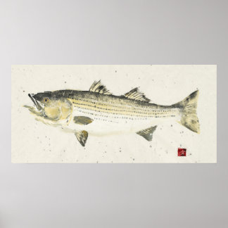 Affiche Basse rayée / Papier moucheté