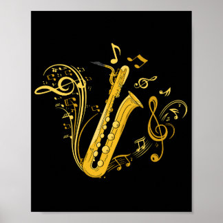 Affiche Basse Saxophone Lecteur Orchestre Basse Saxophone
