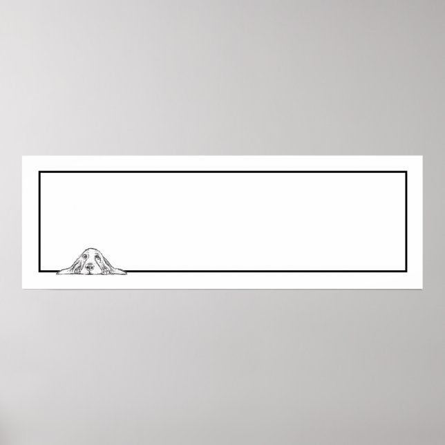 Affiche basset blanc (Devant)