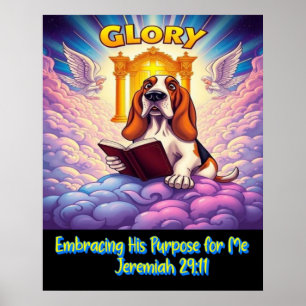 Affiche Basset Hound embrassant son but pour moi