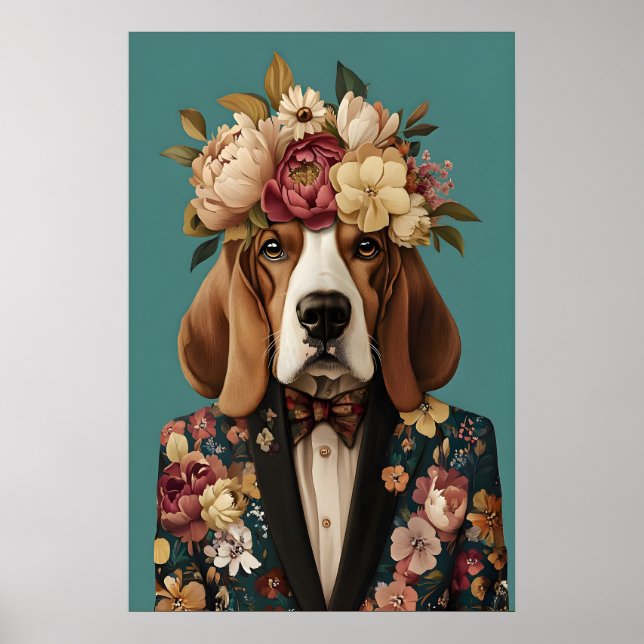 Affiche Basset Hound In Suit Poster, Basset Hound (Devant)