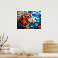 Basset Hound Papier Quitter Art Chien Portrait