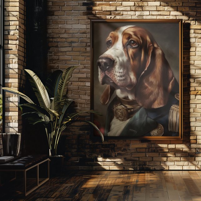 Affiche Basset Hound portant un costume de Napoléon (Créateur téléchargé)