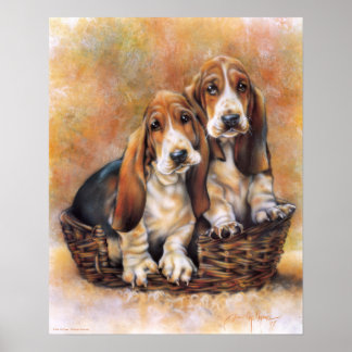 Affiche Basset Hounds