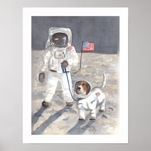 Affiche Basset Moon Walk (Devant)