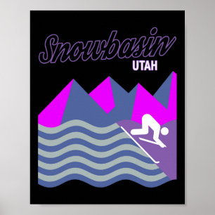 Affiche Bassin de neige Sun Valley Utah Usa Station de ski