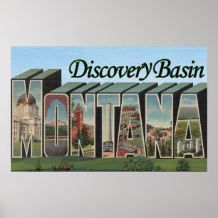 Affiche Bassin Discovery, Montana - Scènes de grandes lett