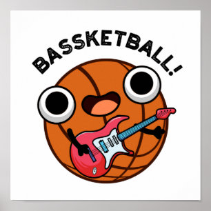 Affiche Bassketball Funny Basketball Musique Pun