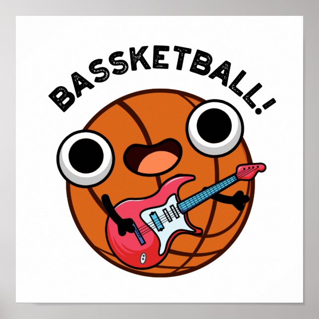 Affiche Bassketball Funny Basketball Musique Pun (Devant)
