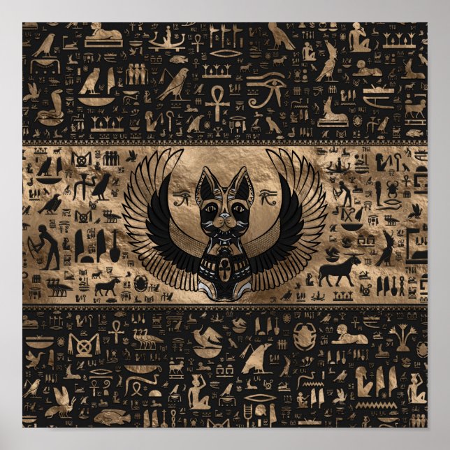 Affiche Bastet, déesse chatte égyptienne (Devant)