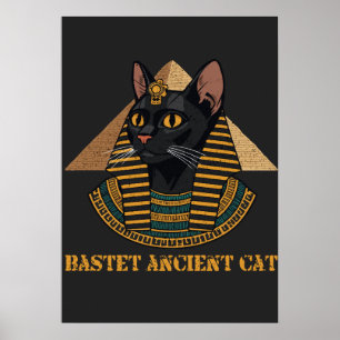 Affiche Bastet Déesse Féline Égyptienne Ancienne Art Vinta