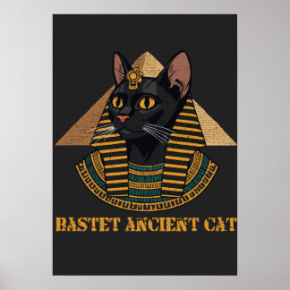 Affiche Bastet Déesse Féline Égyptienne Ancienne Art Vinta