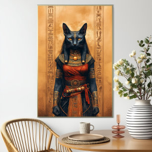Affiche Bastet Déesse Féline Égyptienne Art Fantastique