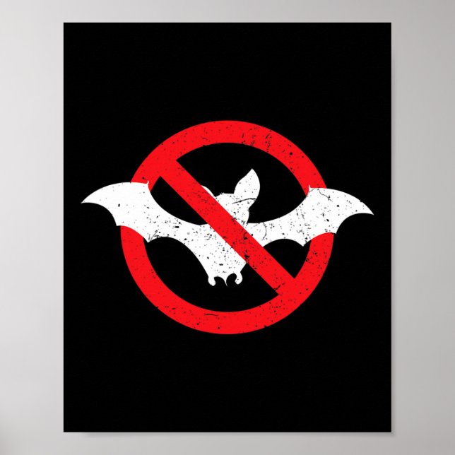 Affiche Bat Ban Halloween Vampire Éffrayant (Devant)