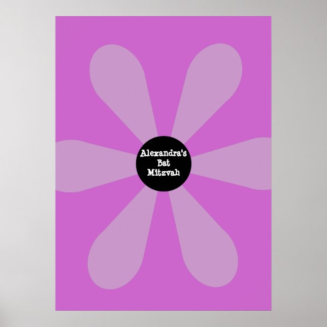 Affiche Bat mitzvah Se Connecter Plaisir Planche Rose (Devant)