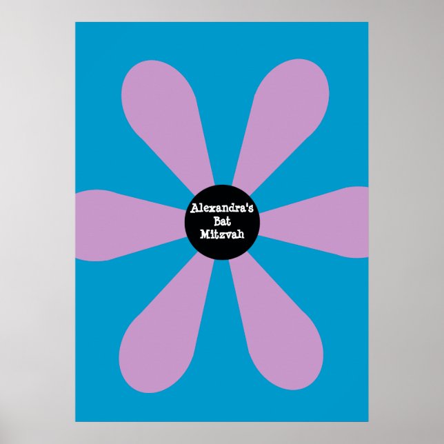 Affiche Bat mitzvah Se Connecter Plaisir Planche Rose (Devant)