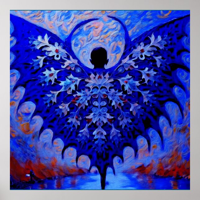 Affiche Bat Wing Créateur Avec Une Aile Bleue Magnifique (Devant)