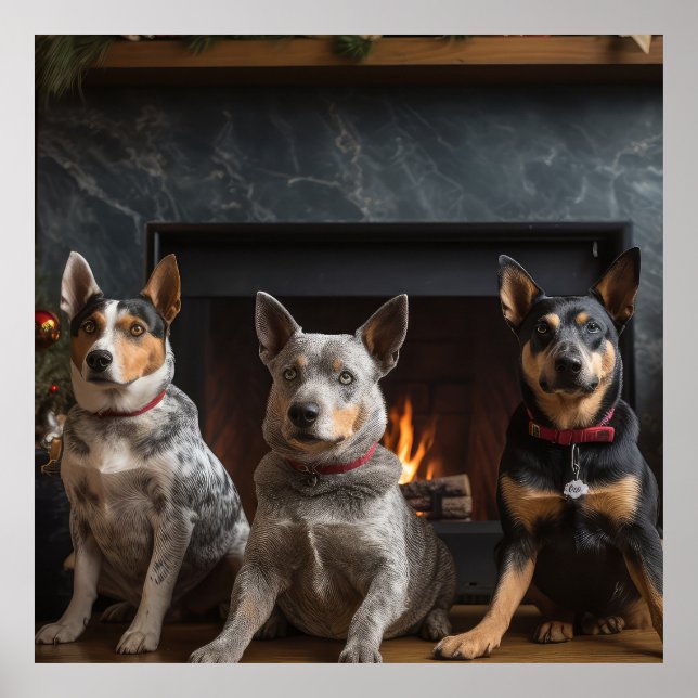 Affiche Bataille australienne près de la cheminée Noël (Devant)