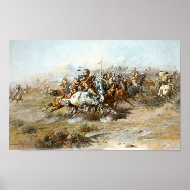 Affiche Bataille Custer de Little Bighorn Russell (Devant)