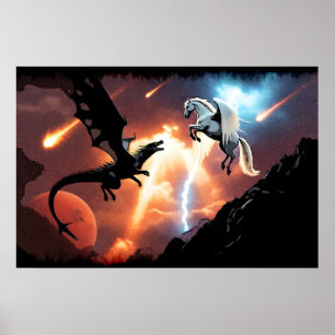 Affiche Bataille dans l'espace - Dragon et Pégase