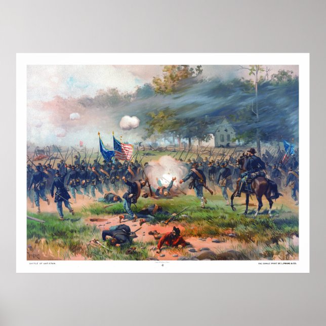Affiche Bataille d'Antietam Thure de Thulstrup 1887 Restau (Devant)