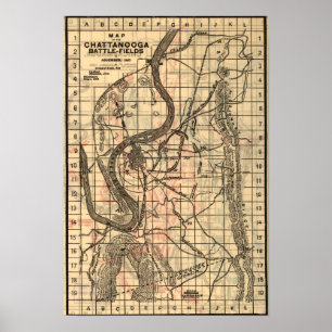 Affiche Bataille de Chickamauga - carte panoramique 2 de