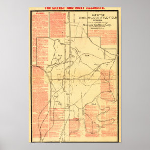 Affiche Bataille de Chickamauga - Carte panoramique de la