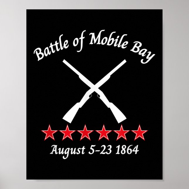 Affiche Bataille De Mobile Bay Alabama 1864 Bataille Civil (Devant)