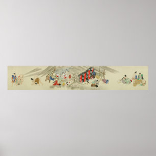 Affiche Bataille de patinage japonaise ancienne - Deuxième