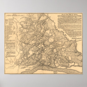 Affiche Bataille de Shiloh - carte panoramique de guerre