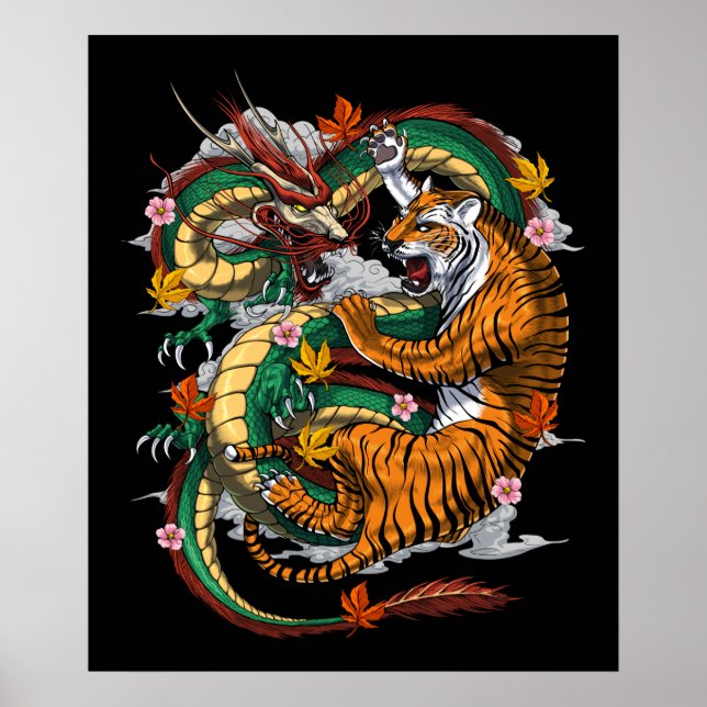 Affiche Bataille japonaise de Tigre Dragon (Devant)