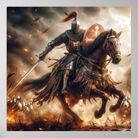 Bataille majestueuse de chevalier médiéval aux ton
