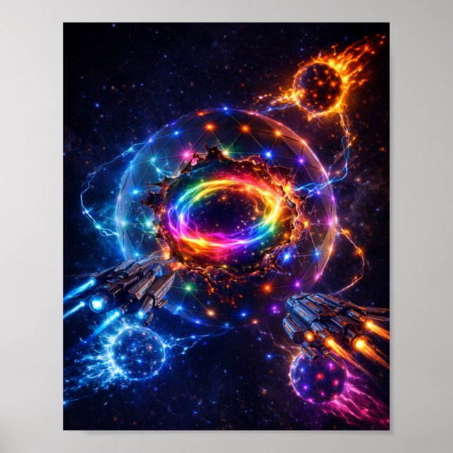 Affiche Bataille spatiale de science-fiction près du cœur  (Devant)