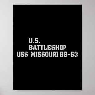 Affiche Bataillon Uss Missouri Bb-63 Bataillon Vétérinaire
