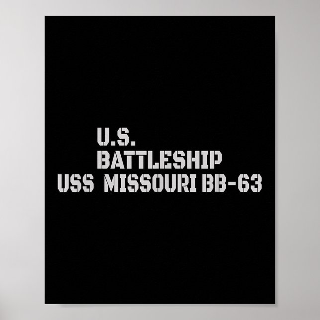 Affiche Bataillon Uss Missouri Bb-63 Bataillon Vétérinaire (Devant)