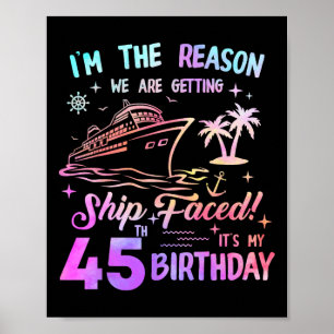 Affiche Bateau à 45 ans croisière d'anniversaire 45 ans cr