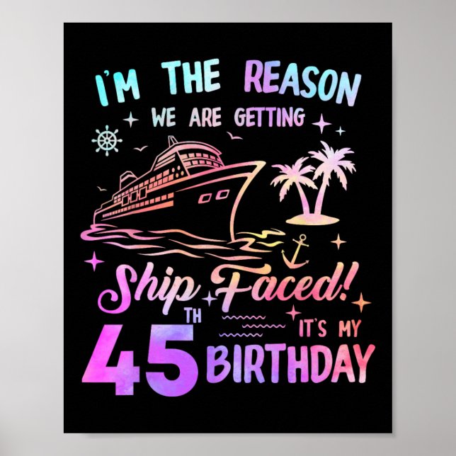 Affiche Bateau à 45 ans croisière d'anniversaire 45 ans cr (Devant)