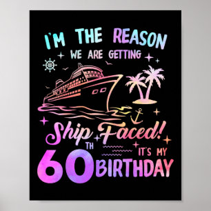 Affiche Bateau à 60 ans Croisière d'anniversaire 60 ans Cr