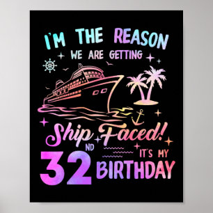 Affiche Bateau a fêté son 32e anniversaire Croisière de 32